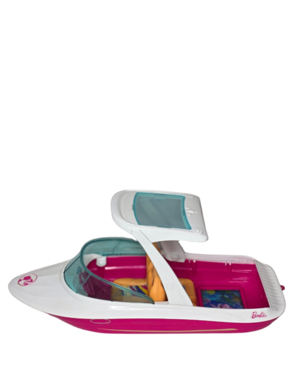Barbie Dolphin Magic Ocean View Boat Mattel Pink Teal Glass Bottom Speedboat
